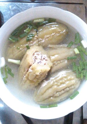Hình của món Khổ qua nhồi thịt.