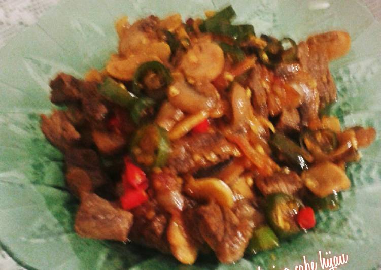 Resep oseng daging cabe hijau, Enak Banget