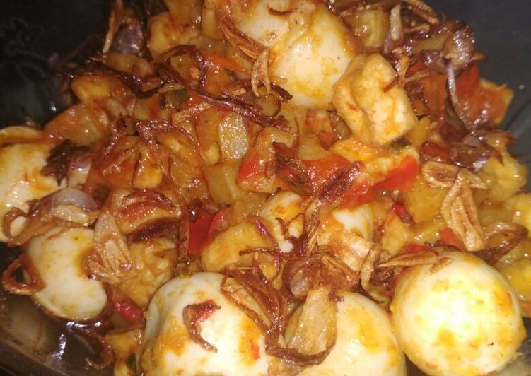 Resep Sambal goreng kentang, tahu &amp; telur puyuh Anti Gagal
