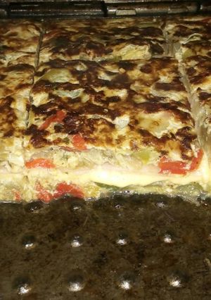 Una foto de Tortilla de vegetales rellena
