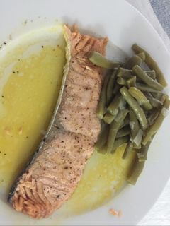 Una foto de Salmón a la naranja