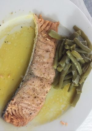 Una foto de Salmón a la naranja