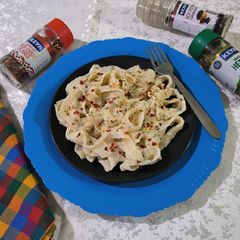 Homemade Fettuccine Alfredo Pasta A picture of Homemade Fettuccine Alfredo Pasta.
