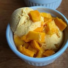 A picture of Homemade MANGO ICE CREAM.