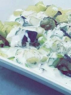صورة لوصفة سلطه البطاطس والباذنجان