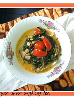 Foto resep Sayur daun singkong teri