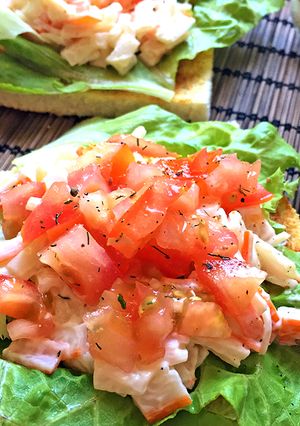 Una foto de Tosta de cangrejo con mayonesa