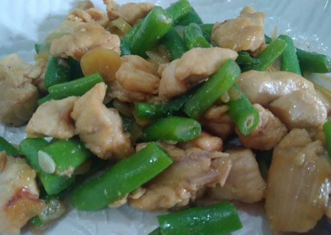 Resep Tumis buncis ayam saos tiram Anti Gagal