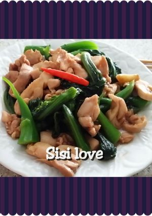 Foto resep Tumis kailan dan filet daging ayam