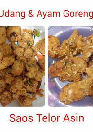 Foto resep Udang & Ayam Goreng Saos Telor Asin