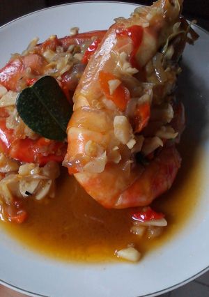 Foto resep Udang saus tiram pedas