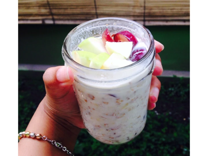 Langkah Mudah untuk Membikin Resep  Overnight oatmeal yang Bikin Ngiler, Lezat Sekali