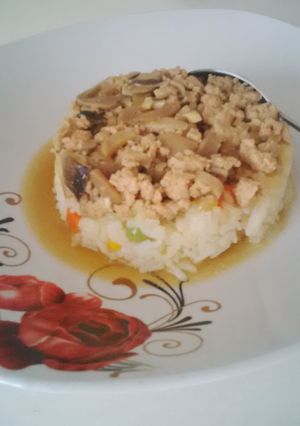 Foto resep nasi tim ayam saus tiram