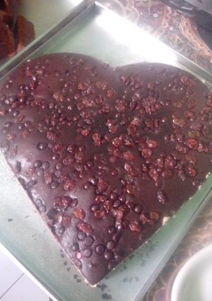 Foto resep bronis choco chip dan kismis panggang