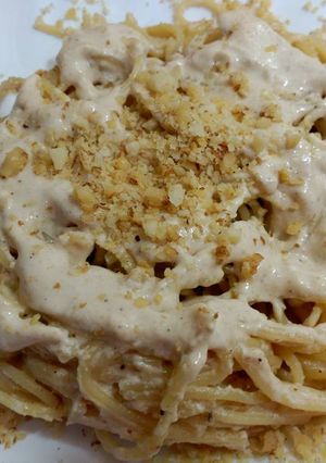 Una foto de Espaguetis con salsa de nueces