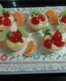 Tartaletas con crema de mandarinas y frutas