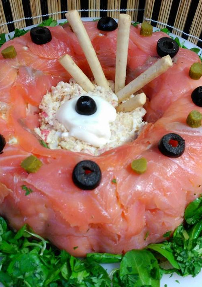 Una foto de Corona de salmón ahumado