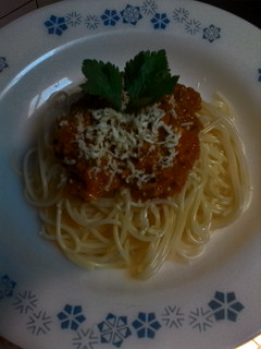 Foto resep spaghetti with Creamy bolognese sauce