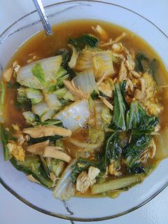 Foto resep Oseng- oseng sawi putih tabur ayam