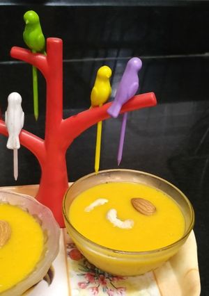 A picture of Mango China grass pudding.