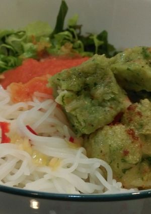 Hình của món Bún chả tôm.
