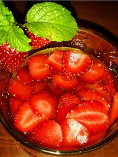Foto resep Es Strawberry Mint
