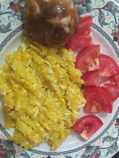 عکسی از دستور سیب زمینی تخم مرغ 🥔🥚