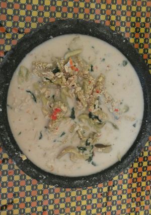 Foto resep Tempe santan bumbu mentah