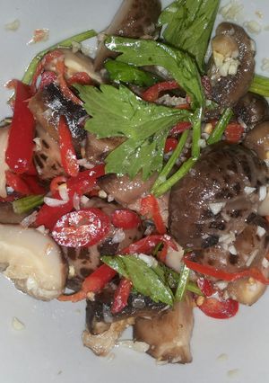 Foto resep kukus jamur shitake yg simpel