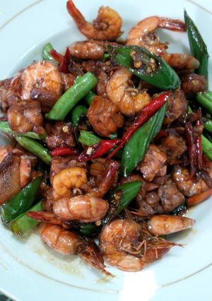 Foto resep Tumis udang, tempe, buncis.. enak gak perlu ribet. :)