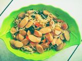 Tumis kangkung toge + sosis saus tiram