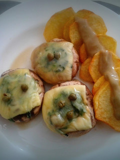 Una foto de Champiñones rellenos con Espinaca