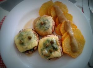 Una foto de Champiñones rellenos con Espinaca