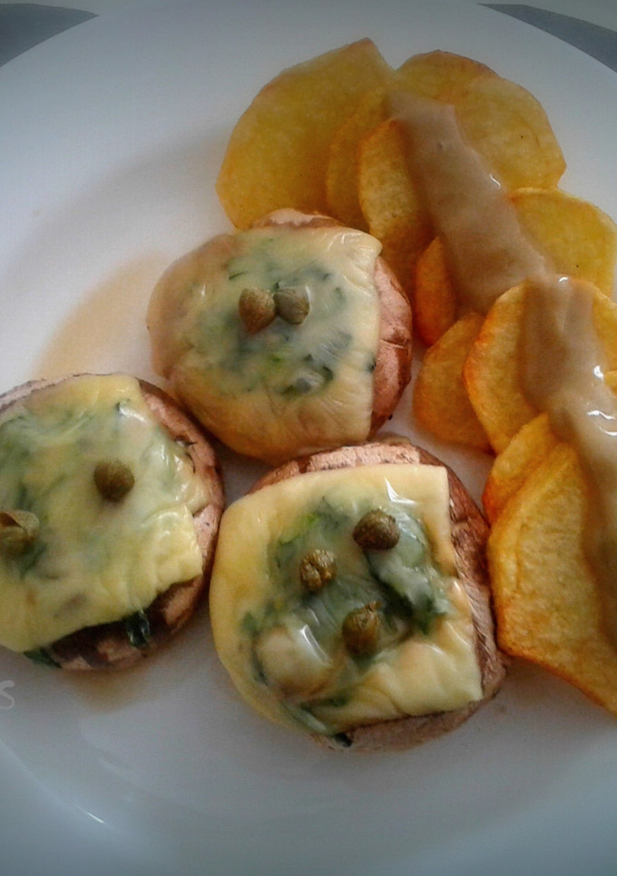 Una foto de Champiñones rellenos con Espinaca