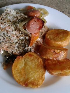Una foto de Salmón a las hierbas