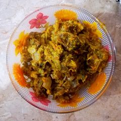 A picture of Bitter gourd with meat.
