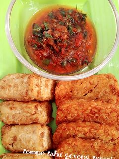 Foto resep Tahu tempe goreng terasi cocol sambel kemangi