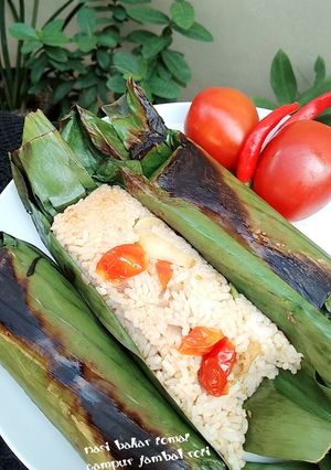 Foto resep Nasi bakar tomat campur jambal roti