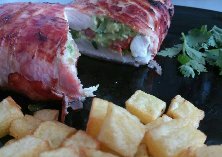 Pechuga de pollo rellena de guacamole