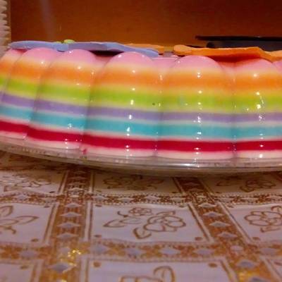 Gelatina arcoiris Receta de Joss  Cookpad