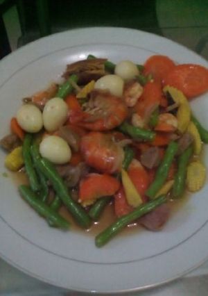 Foto resep Capcay Udang Mix Telur Puyuh