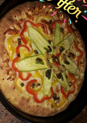 صورة لوصفة بيتزا بالخضار 😍🍕😋