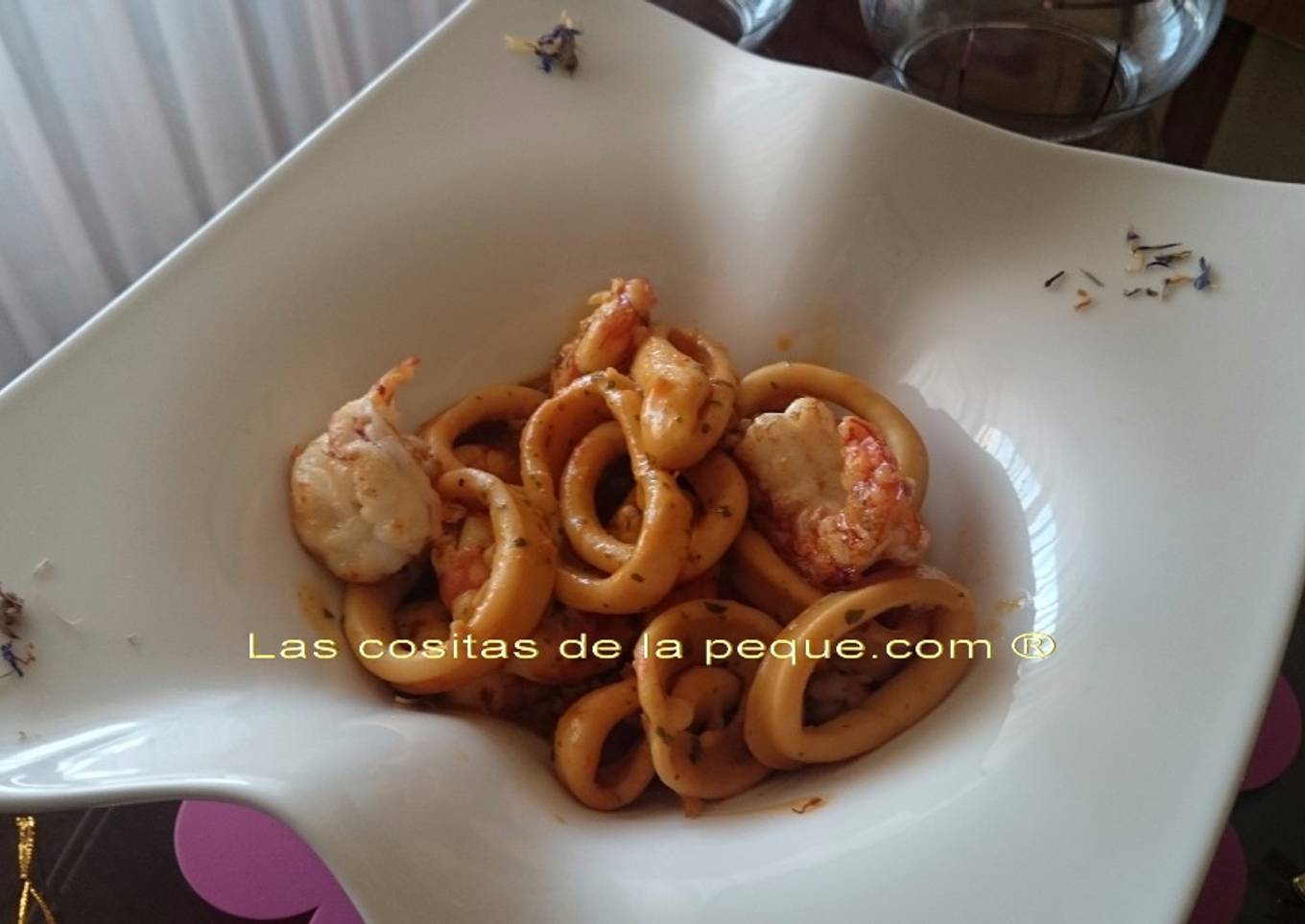 Calamares en Salsa de Langostinos y Almendras (THERMOMIX)