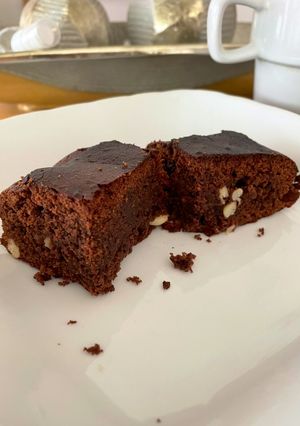 Una foto de Brownie de chocolate y frutos secos 🍫🫘