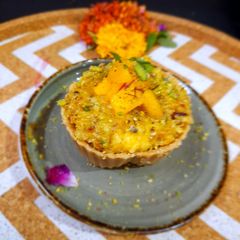 No bake mango kalakand A picture of No bake mango kalakand.