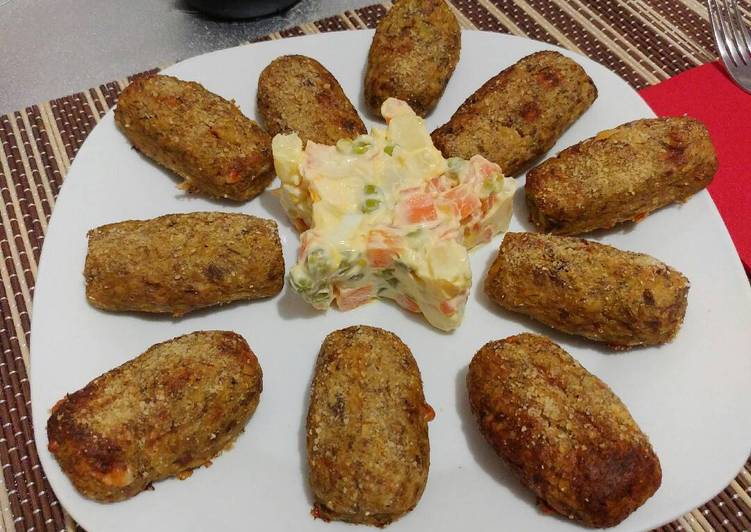 Polpette, crocchette di bollito e purè