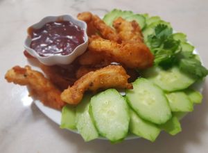 Hình của món Mực tẩm bột chiên giòn.