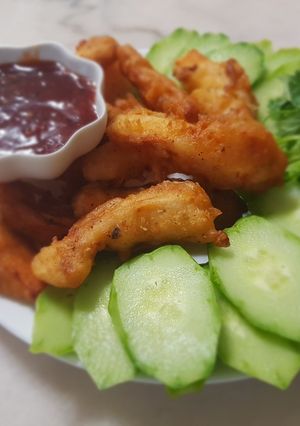 Hình của món Mực tẩm bột chiên giòn.