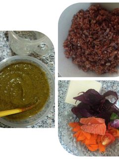 Foto resep MPASI Bubur bayam merah salmon