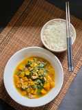 Alugbati, Giniling, Kalabasa in Filipino style for dinner / Malabar Spinach, Chicken mince, Pumpkin